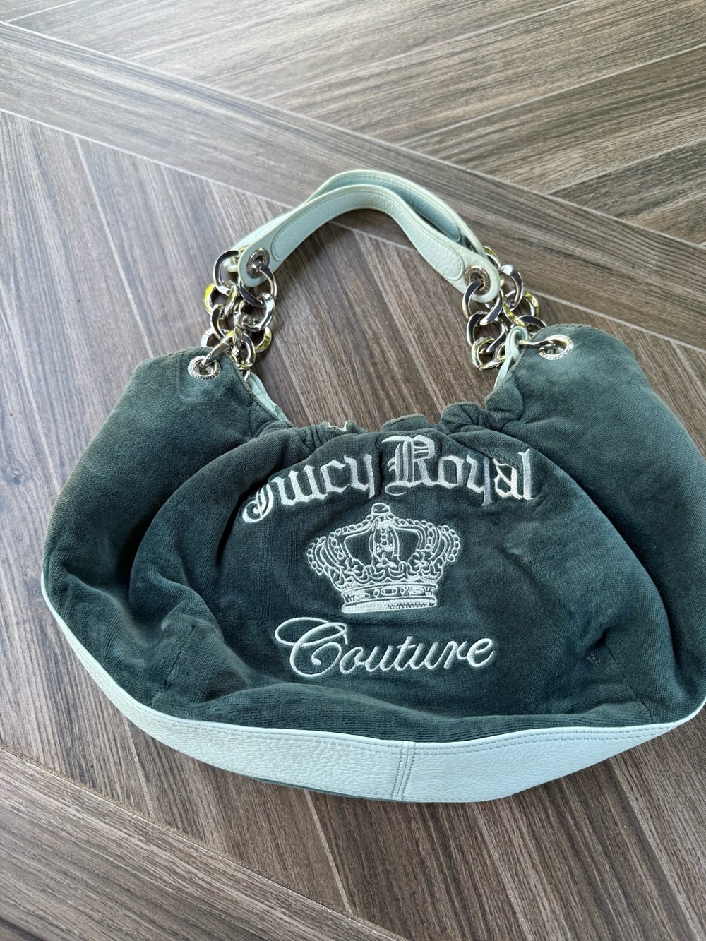 Juicy Couture HTF Teal Velour 'Juicy Royal Couture' Shoulder Bag